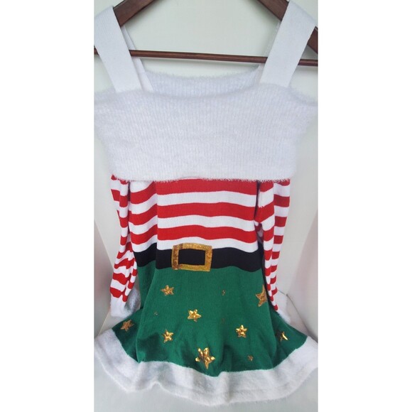 Holiday Time Dress XXL 20 Womens Mrs. Claus Elf Ugly Sweater Dress Christmas - Picture 5 of 14